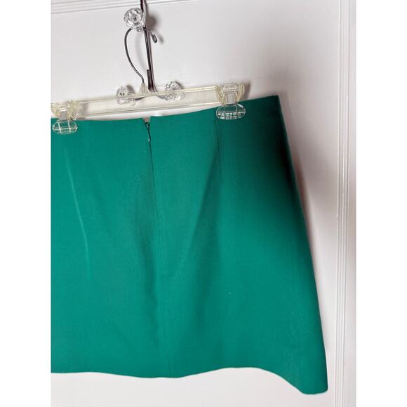 J. Crew Women's Green Wool Blend Short Scalloped Mini Skirt Prep Size 8 - Picture 8 of 8